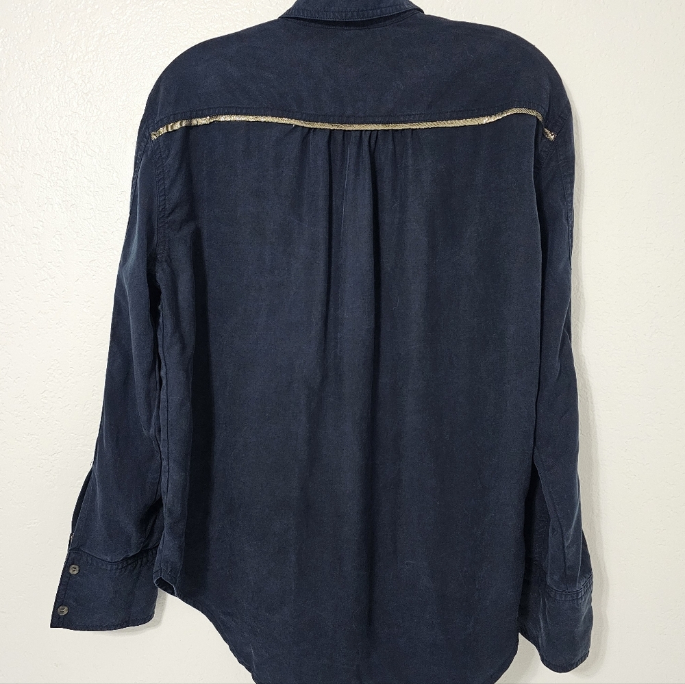 Free People Tencel Embellished Button Down Shirt – Size S/P - Picture 3 of 8